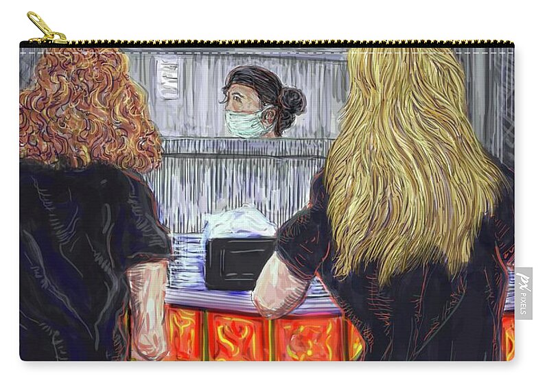 Restaurant Zip Pouch featuring the digital art Counter Service by Angela Weddle
