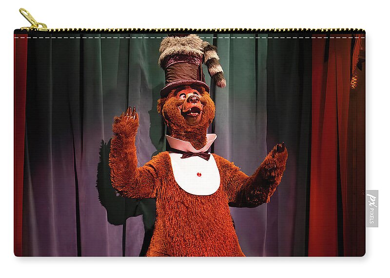 Magic Kingdom Zip Pouch featuring the photograph Country Bear Jamboree - Henry by Mark Andrew Thomas