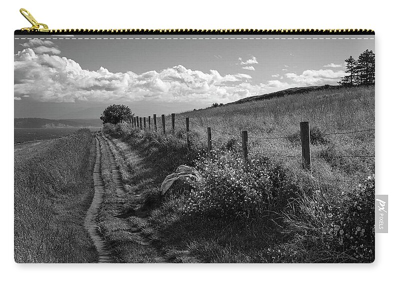 Lane Zip Pouch featuring the photograph Country Lane at Ebey's Landing by Mary Lee Dereske