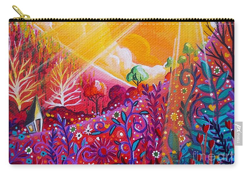 Flowers Zip Pouch featuring the painting Country Lights #25 by Cindy Thornton