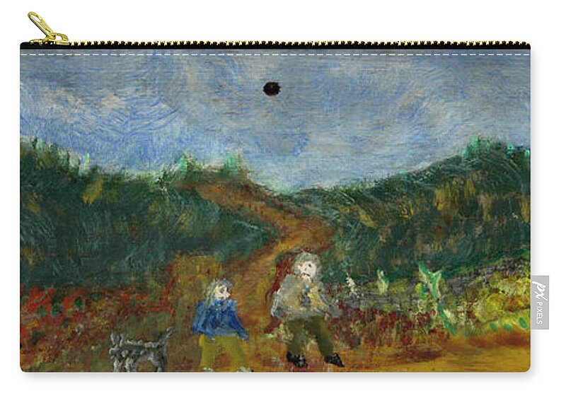 Moon Zip Pouch featuring the painting Fork in Life by David McCready