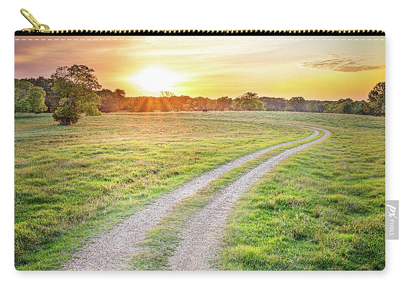 Sunset Zip Pouch featuring the photograph Country Sunset by Jordan Hill
