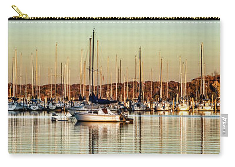 Cove At Sunset Zip Pouch featuring the photograph Cove at Sunset Large by Sharon Popek