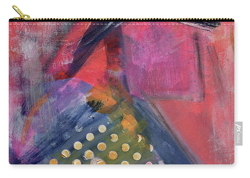 Abstract Zip Pouch featuring the painting Coversations Part 3 by Diane Maley