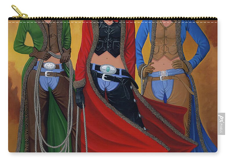 Cowgirl Carry-all Pouch featuring the painting Cowgirl Up by Lance Headlee