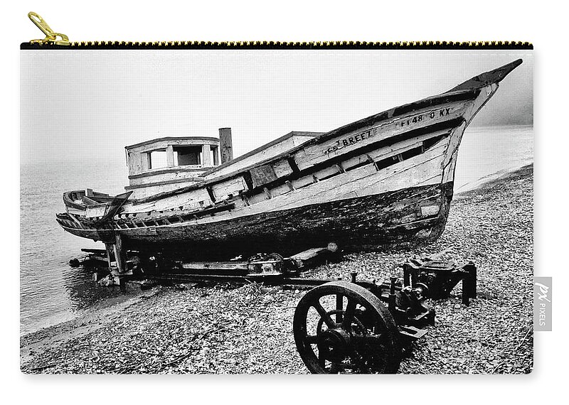 China Camp Zip Pouch featuring the photograph Crab Boat at China Camp California by Frank Lee