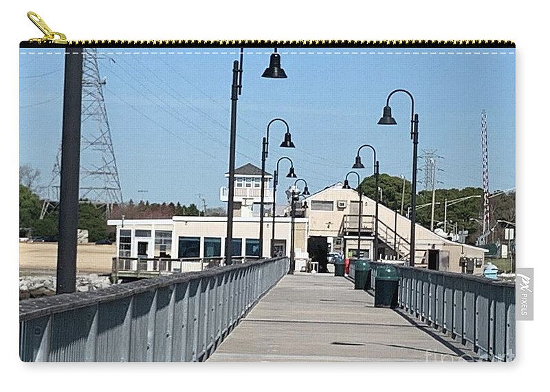 Crab Shack Zip Pouch featuring the photograph Crab shack on the James River by Catherine Wilson