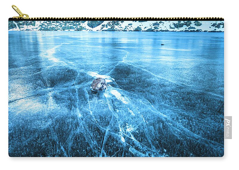 Bulgaria Carry-all Pouch featuring the photograph Cracks In the Ice by Evgeni Dinev