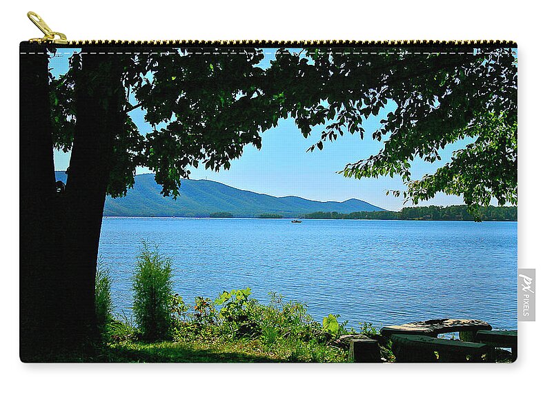 Craddock Creek Zip Pouch featuring the photograph Craddock Creek, Smith Mountain Lake, Virginia by The James Roney Collection