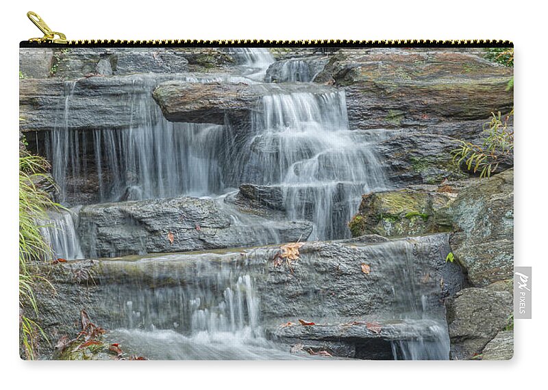 Bronx Botanical Gardens Zip Pouch featuring the photograph Creamy Water Fall by Cate Franklyn