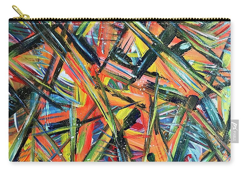 Abstract Zip Pouch featuring the painting Creation Cure by Jackie Ryan