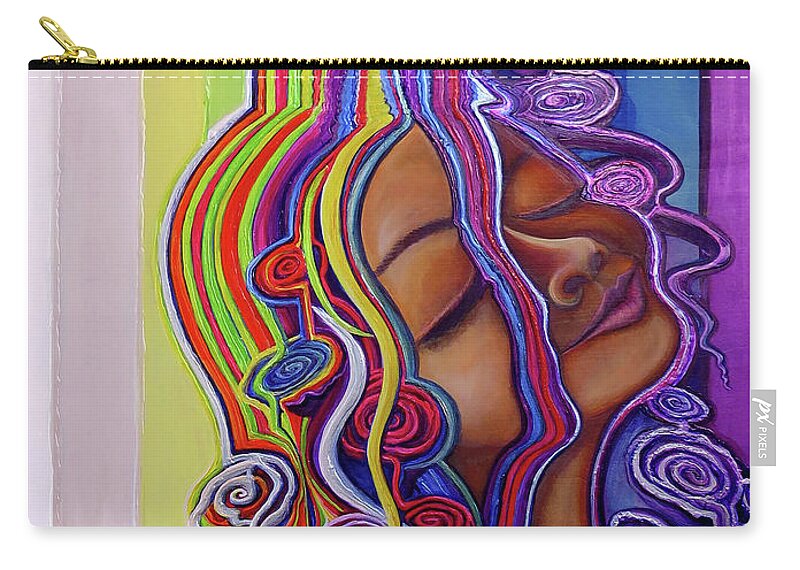 Rainbow Zip Pouch featuring the painting Creative Downpour by David Sockrider