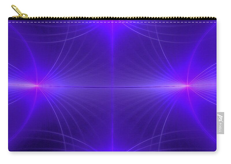 Fractal Zip Pouch featuring the digital art Crown Chakra #4 by Mary Ann Benoit