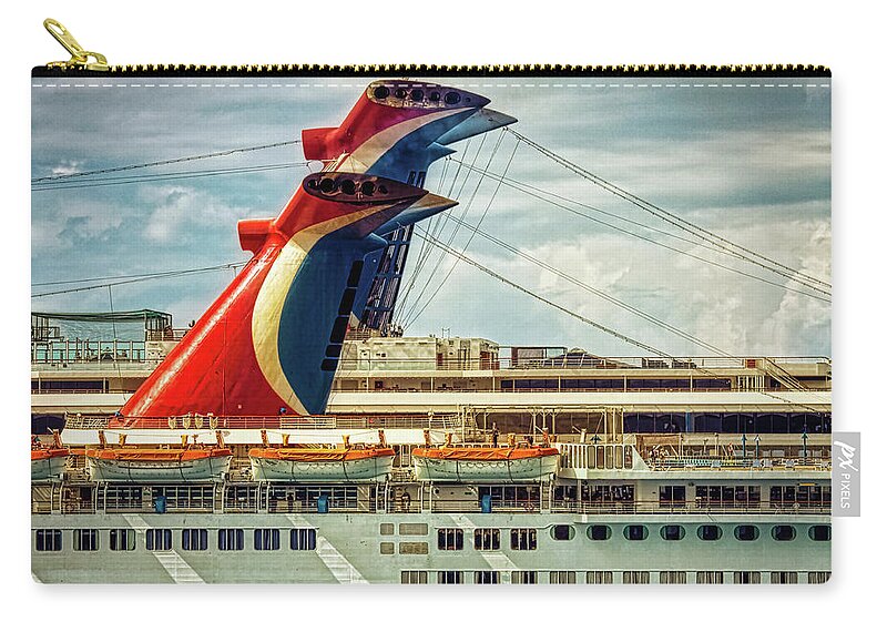 Cruise Ship Carry-all Pouch featuring the photograph Cruise ships in Cozumel, Mexico 2 by Tatiana Travelways