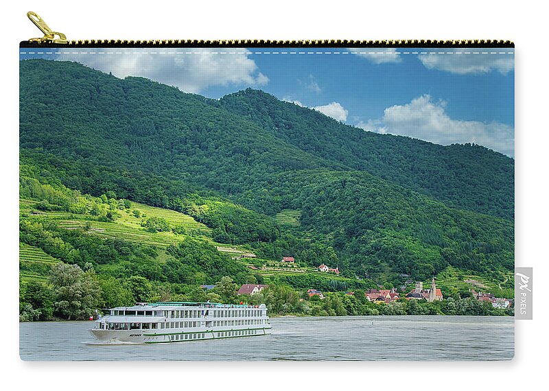 Austria Zip Pouch featuring the photograph Cruising on the Danube through Austria by Matthew DeGrushe