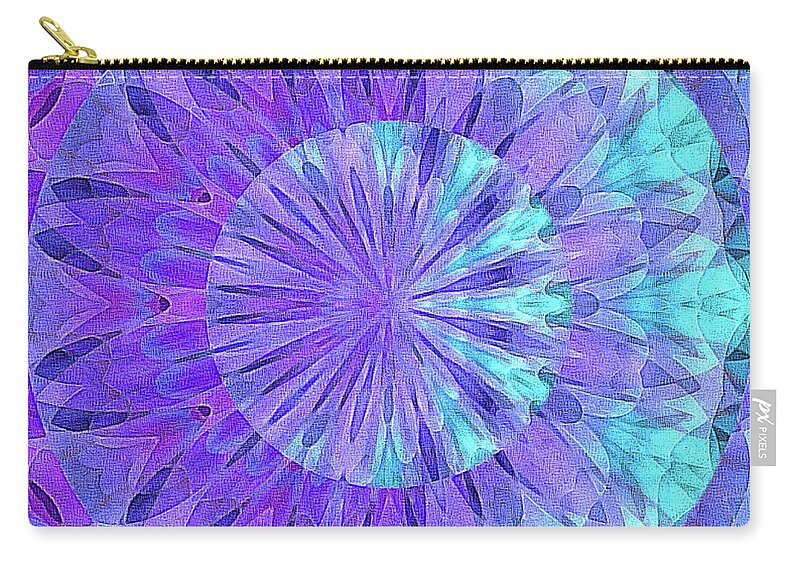 Crystal Aurora Borealis Zip Pouch featuring the digital art Crystal Aurora Borealis by Susan Maxwell Schmidt