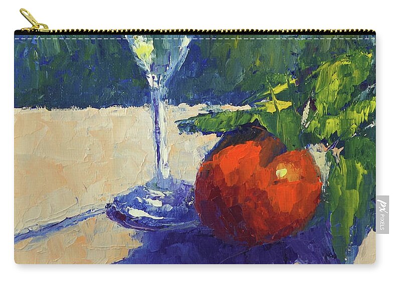 Crystal Glass Zip Pouch featuring the painting Crystal Glass by Terry Chacon