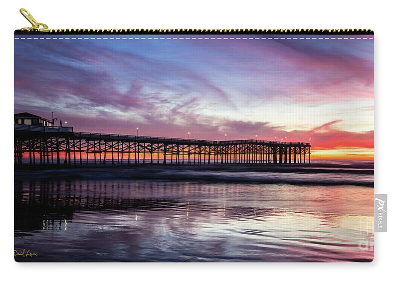 Architecture Carry-all Pouch featuring the photograph Crystal Pier Sunset by David Levin