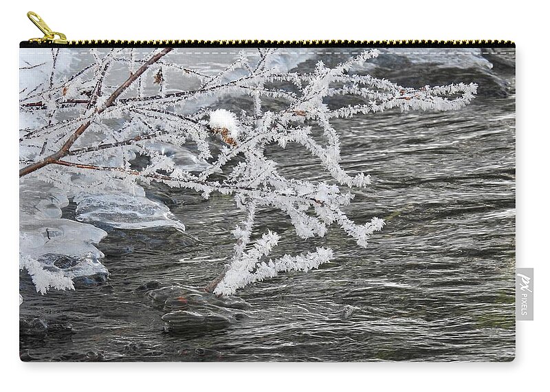 Ice Zip Pouch featuring the photograph Crystal Willow by Nicola Finch