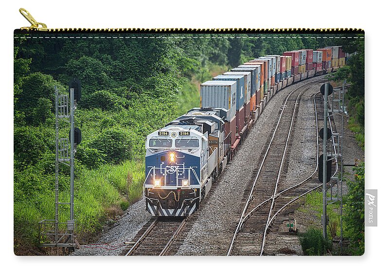 Railroad Zip Pouch featuring the photograph CSX Spirit of our Law Enforcement at New Johnsonville Tennessee by Jim Pearson