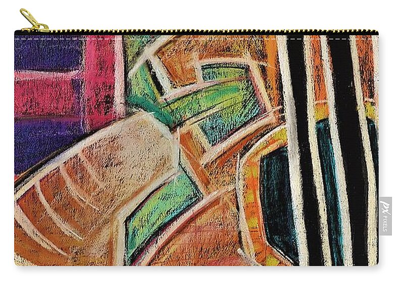 Cuatro Zip Pouch featuring the painting Lo nuestro/Our thing by Oscar Ortiz