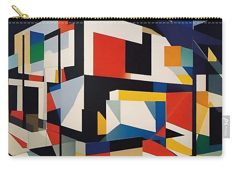 Art Zip Pouch featuring the digital art Cube - No.4 by Fred Larucci