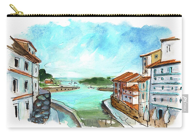 Travel Zip Pouch featuring the painting Cudillero 07 by Miki De Goodaboom