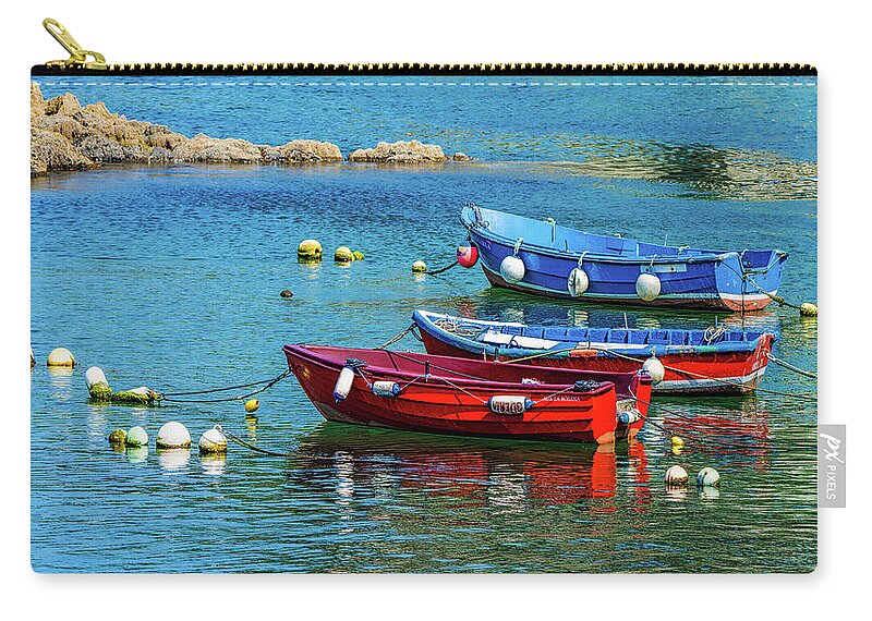 Fishing Boats Zip Pouch featuring the photograph Cudillero Boats by Chris Lord