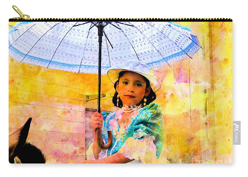 1929b Zip Pouch featuring the photograph Cuenca Kids 1349 by Al Bourassa