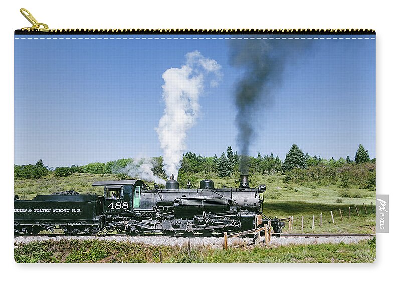 Chama Carry-all Pouch featuring the photograph Cumbres and Toltec Locomotive 488 by Debra Martz