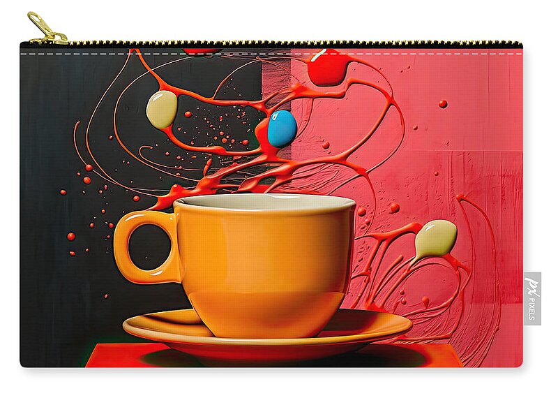 Coffee Zip Pouch featuring the digital art Cup O' Coffee by Lourry Legarde