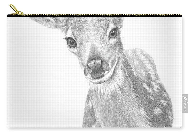 Fawn Zip Pouch featuring the painting Curious Fawn by Monica Burnette