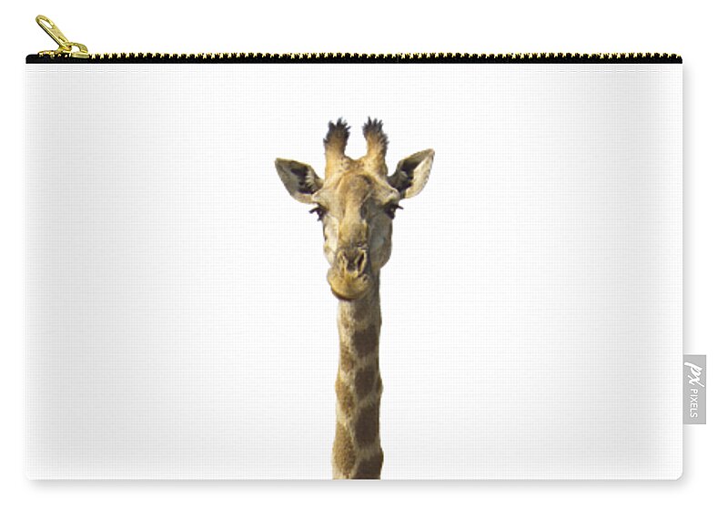 Giraffe Zip Pouch featuring the photograph Curious Giraffe by Diane Diederich