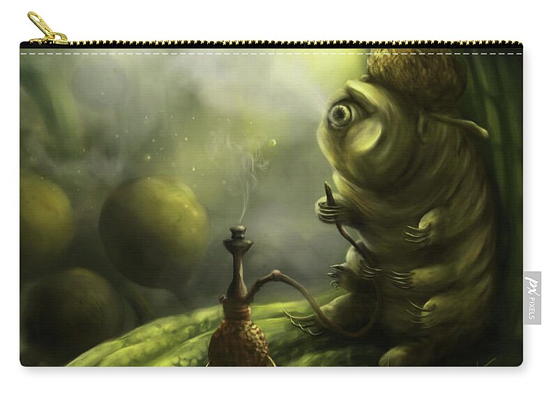 Tardigrade Carry-all Pouch featuring the digital art Curiouser and curiouser... by Kate Solbakk