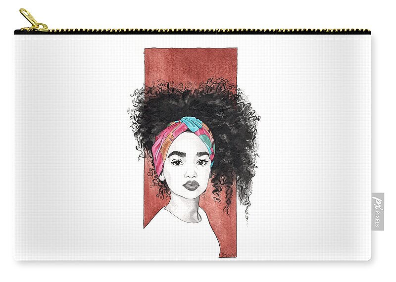 Portrait Carry-all Pouch featuring the painting Curl Cascade by Tiffany DiGiacomo