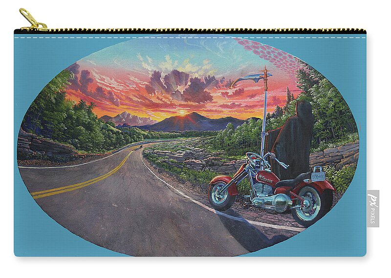 Harley Zip Pouch featuring the painting Curtain Call by Michael Goguen
