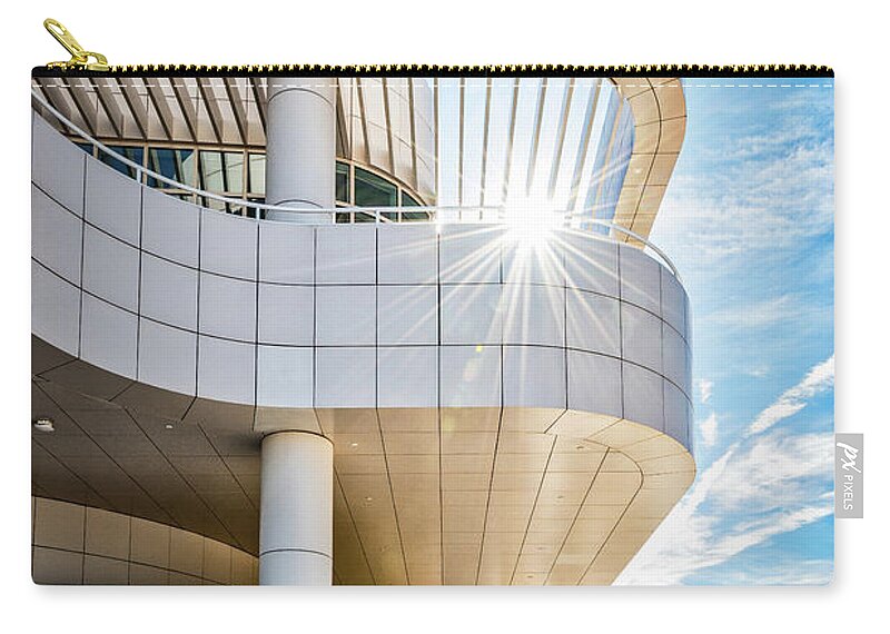 Brentwood Zip Pouch featuring the photograph Curvilinear Lines of the Getty by David Levin