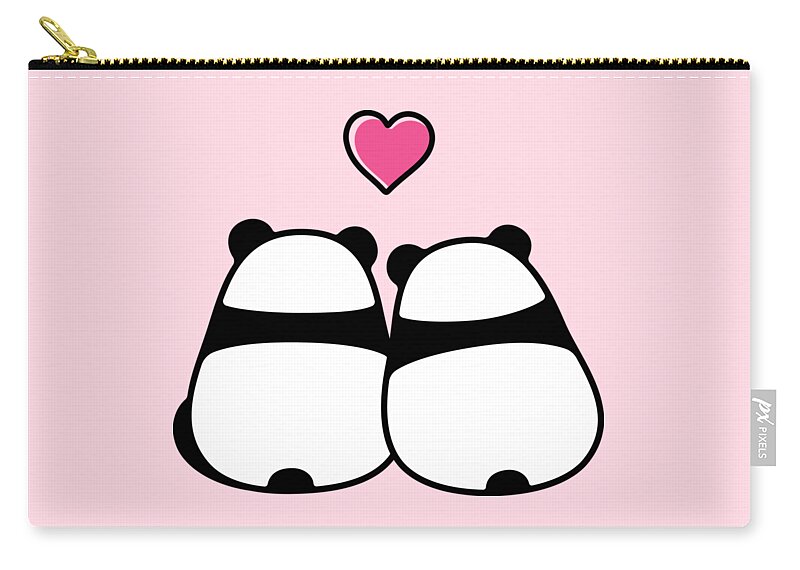 Cute panda couple in love Valentine\'s day Gift Zip Pouch by ...