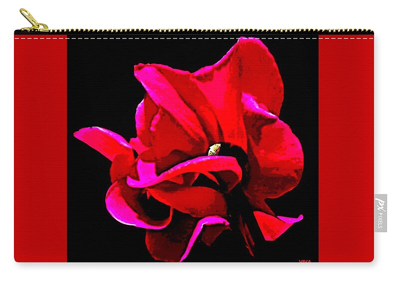 Cyclamen Zip Pouch featuring the photograph Cyclamen In Bloom - Painterly by VIVA Anderson