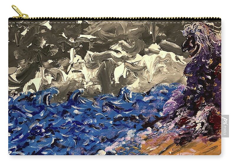 Cyhyraeth Zip Pouch featuring the painting Cyhyraeth by Bethany Beeler