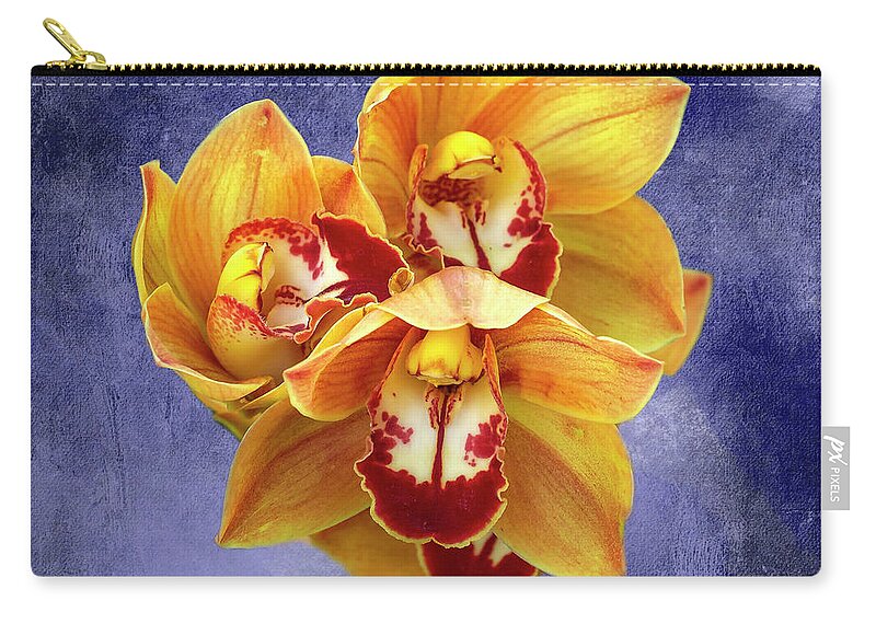 Cymbidium Orchids Zip Pouch featuring the photograph Cymbidium Orchids by Cate Franklyn