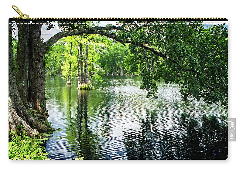 Color Zip Pouch featuring the photograph Cypress Lake by Alan Hausenflock