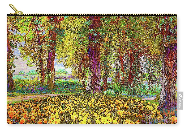 Landscape Carry-all Pouch featuring the painting Daffodil Sunshine by Jane Small