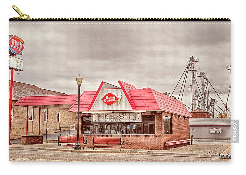  Zip Pouch featuring the photograph Dairy Queen old photo style by Peg Runyan