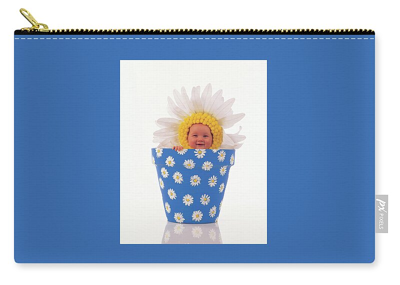 Color Carry-all Pouch featuring the photograph Daisy Flowerpot by Anne Geddes