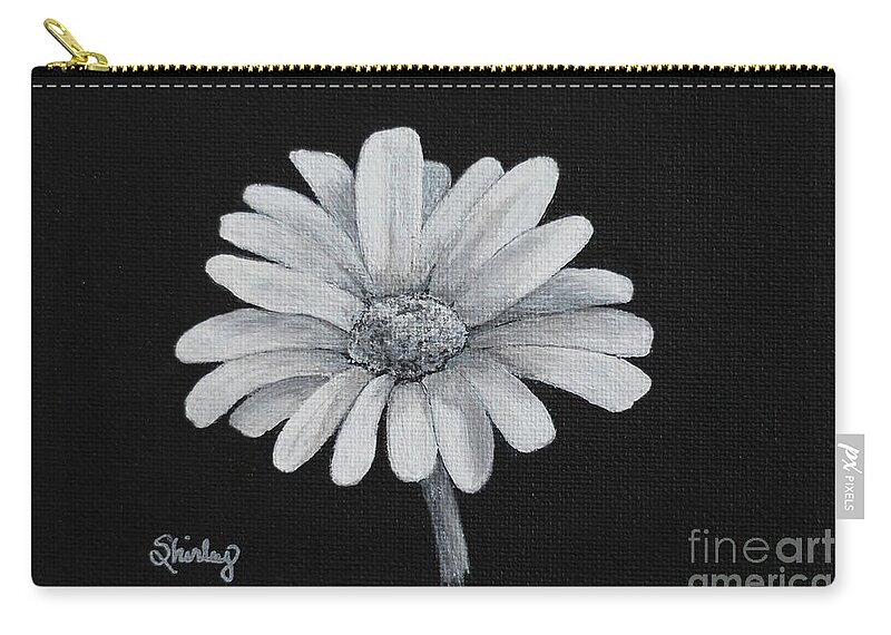 Flower Zip Pouch featuring the painting Daisy by Shirley Dutchkowski