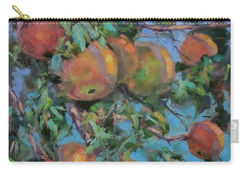 Apples Zip Pouch featuring the painting Daisy's Apples by Jeff Dickson