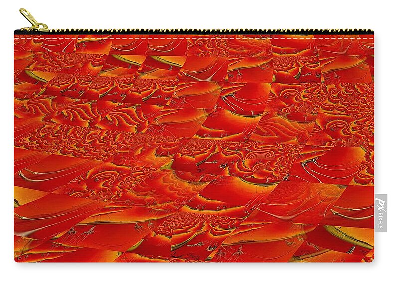 Fractal Zip Pouch featuring the mixed media Dali Fire Experimentation by Stephane Poirier