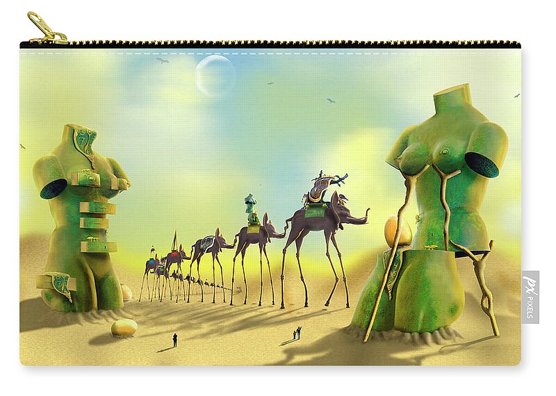 Surrealism Zip Pouch featuring the photograph Dali on the Move by Mike McGlothlen