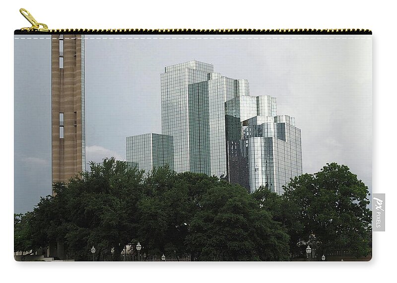 Grey Carry-all Pouch featuring the photograph Dallas Sky Line 8 by C Winslow Shafer